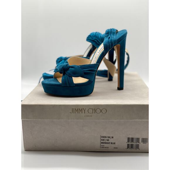 Jimmy Choo Vixen 130 Platform Sandals – Midnight Blue – Size 38 EU - Picture 4 of 12